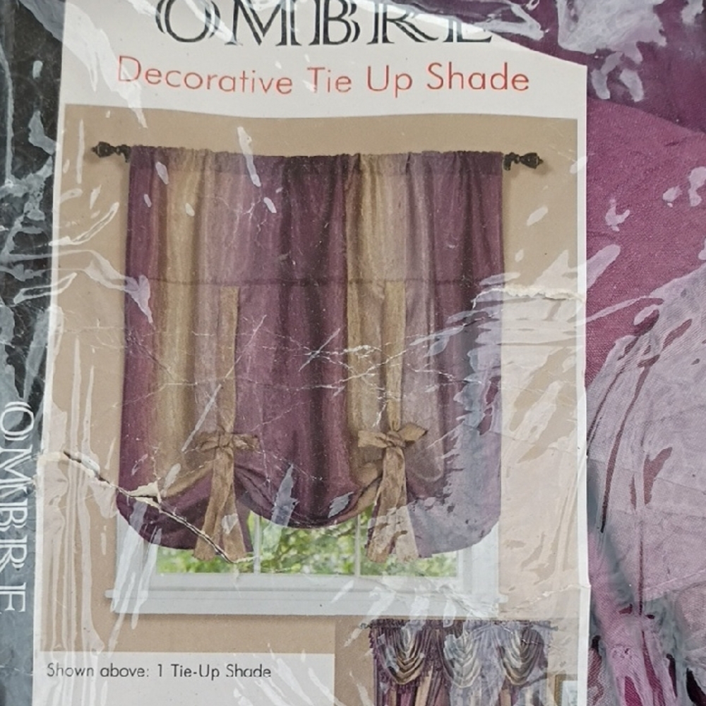 Decorative Tie-Up Shade - Purple and Cream